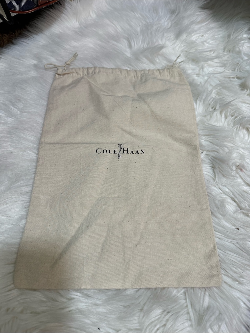 Cole Haan Drawstring Dust Bag in Natural Cream 9x15